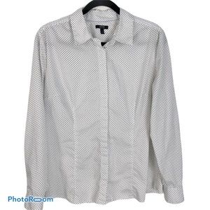 Apt 9 White/Black Mini Diamonds Pattern Shirt